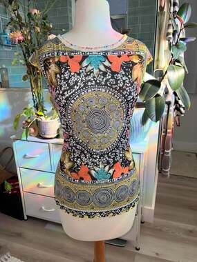 ANAC Multicolor Paisley and Striped Top Size L